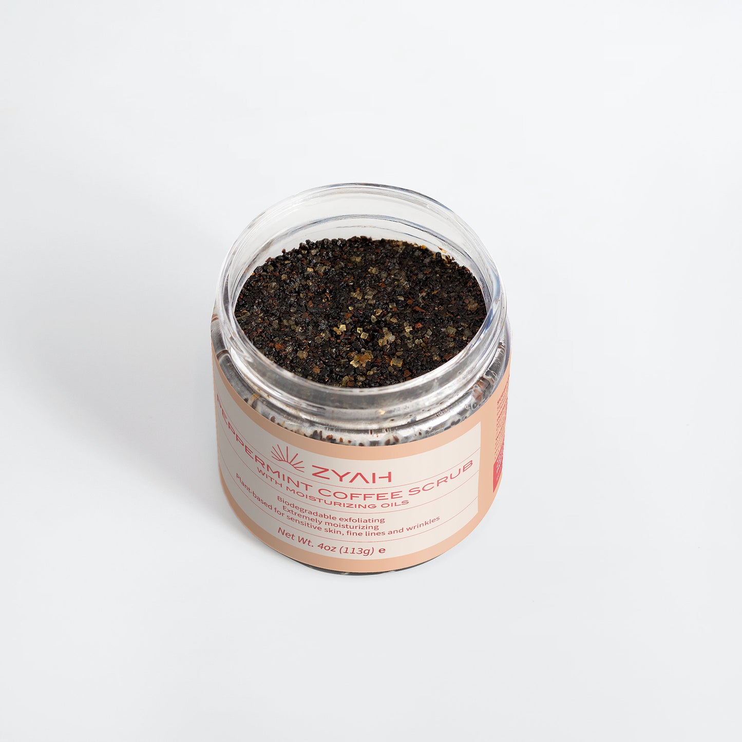 ZYAH Peppermint Coffee Scrub Botanical Skincare detail 2