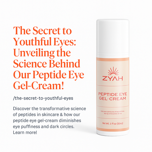 Zyah Beauty Peptide Eye Gel-Cream bottle — anti-aging eye treatment that reduces puffiness and fine lines