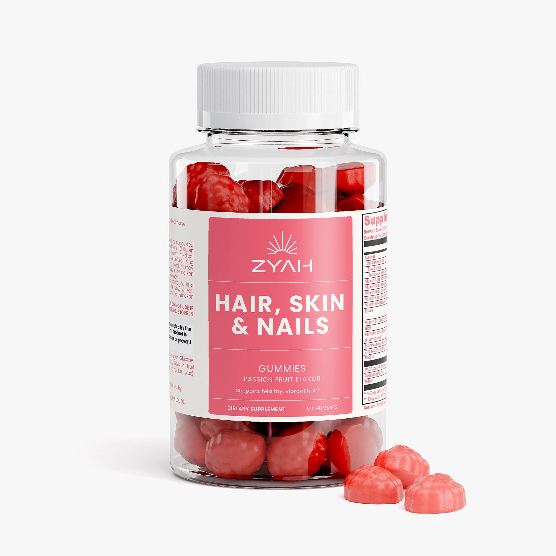 Zyah Hair Skin Nails Gummies passion Fruit 