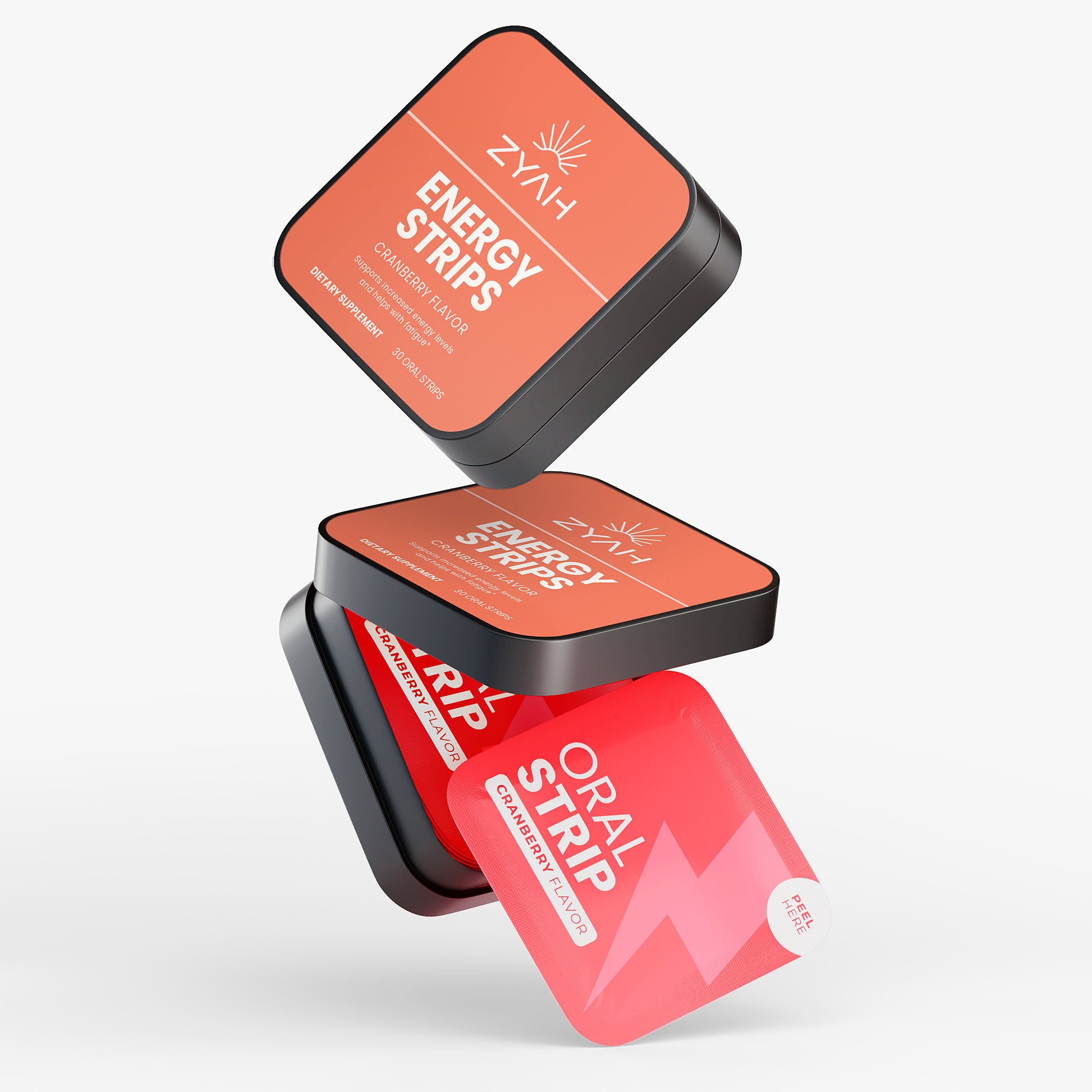 Zynh Energy Strips packaging on a white background