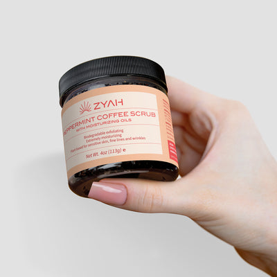 ZYAH Peppermint Coffee Scrub Botanical Skincare Close